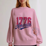 1776 America Distressed T-Shirt Sweatshirt Hoodie Patriotic US History Apparel for Independence Day