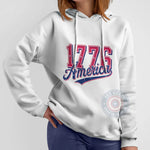 1776 America Distressed T-Shirt Sweatshirt Hoodie Patriotic US History Apparel for Independence Day