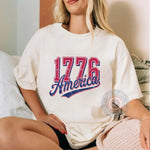 1776 America Distressed T-Shirt Sweatshirt Hoodie Patriotic US History Apparel for Independence Day