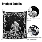 Wonrizon_The_Kissing_Lovers_Skull_Tapestry,Black_and_White_Romantic_Constellation_Skeleton_Tapestries_Wall_Hanging_decor_for_Living_Room_Bedroom_(30”x_40”)