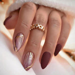 French_Tip_Press_on_Fake_Nails_Press_ons_with_Designs_Chrome_False_Nails_Long_Glossy_Full_Cover_Glue_on_Nails_Cute_Acrylic_Stick_on_Nails_for_Women_Nails_Manicure_Decoration_24Pcs