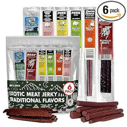 Buffalo_Bob's_Wild_Game_Meat_Snacks_(6_Pack),_Beef_Jerky_Variety_Pack,_Jerky_Gift_Baskets_for_Fathers/Dad,_Exotic_Random_Jerky_Sampler_Set,_Mens_Hunting_Stocking_Stuffers,_Jerky_Gift_Set