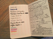 Elan_Publishing_Company_-_E64-8x4S_Org_SewnField_Surveying_Book_4_5/8_x_7_1/4_Orange_Stiff_Cover