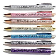 Seven_Days_of_The_Week_Pen_Describing_Mentality,Glitter_Ballpoint_Pens,Black_Ink_Medium_Point_1.0_mm_Gift_Pens,_Cute_Pens_Office_Supplies_for_Women