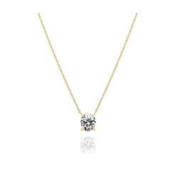 PAVOI_14K_Gold_Plated_Crystal_Solitaire_1.5_Carat_(7.3mm)_CZ_Dainty_Choker_Necklace_|_Gold_Necklaces_for_Women