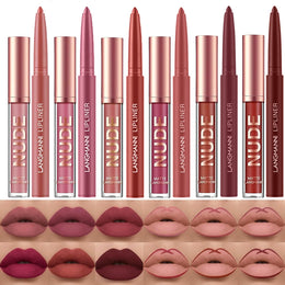 LANGMANNI_6_Matte_Lipstick_with_6_Lipliners_Durable_Makeup_Set,Long-Lasting_Non-Stick_Cup_Not_Fade_Waterproof_Pigmented_Velvet_Lipgloss_Kit_Beauty_Cosmetics_Makeup_Gift_for_Girls_(#A)_Flawless