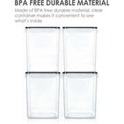 Vtopmart_Large_Food_Storage_Containers_5.2L_/_176oz,_4_Pieces_BPA_Free_Plastic_Airtight_Canisters_for_Flour,_Sugar,_Baking_Supplies,_Rice_with_Lids,_4_Measuring_Cups_and_24_Labels,_Black_Kitchen_Set_Utensils
