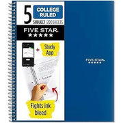 Five_Star_Spiral_Notebook_+_Study_App,_5_Subject,_College_Ruled_Paper,_Fights_Ink_Bleed,_Water_Resistant_Cover,_8-1/2