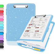 Sooez_Glitter_Clipboard_with_Storage,_High_Capacity_Storage_Clipboard_with_Pen_Holder,_Cute_Clip_Boards_8.5x11_with_Low_Profile_Clip,_Sparkle_Plastic_Clipboard_Case_Box_for_Women,_Side_Opening
