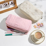 Sooez_Large_Pencil_Case_Pouch,Extra_Big_Pencil_Bag_with_8_Compartments,Pen_Bag_Wide_Opening,Soft_Quilted_Pencil_Pouch_Organizer_with_Zipper,Portable_Pencil_Case_for_Teen_Girls,Beige