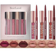 BestLand_12Pcs_Matte_Liquid_Lipstick_+_Lip_Liner_Pens_Set_-_One_Step_Lips_Makeup_Kits_Pigment_Velvety_Nude_Lip_Stain_Waterproof_Long_Wear_Lip_Gloss_Make_up_Gift_Set,_Cosmetic_Glossy_Cosmetic_Glossy_Lip_Care_Long_Lasting
