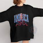 America 1776 Red Bow 4th of July unisex T‑shirt sweatshirt hoodie in a classic style – a meaningful Independence Day gift
