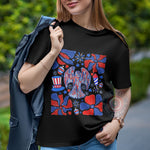 T‑shirt sweatshirt hoodie with a vibrant eagle and fireworks pattern – perfect for celebrating Independence Day on the 4th of July