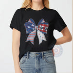 4th of July USA Bow T-Shirt Patriotic America Sweatshirt Independence Day Hoodie