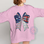 4th of July USA Bow T-Shirt Patriotic America Sweatshirt Independence Day Hoodie - Tee Beats