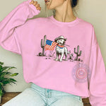 Patriotic Cowboy Dog 4th of July unisex T‑shirt sweatshirt hoodie – Western‑style Independence Day design