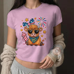 Adorable Highland Cow T-Shirt Sweatshirt Hoodie USA Flag Theme for Independence Day Celebrations