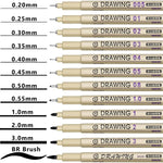 Micro_Fineliner_Drawing_Art_Pens:_12_Black_Fine_Line_Waterproof_Ink_Set_Artist_Supplies_Archival_Inking_Markers_Liner_Professional_Paintmarkers_Sketch_Outline_Anime_Sketching_Watercolor_Zentangle_Gift_Stuff