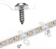 100_Pack_Strip_Light_Mounting_Bracket,Transparent_Fixing_Clips_for_10mm_Wide_IP65_Waterproof_5050_LED_Strip_Light,One_Side_Fixing,100_Screws_Included