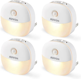 AUVON_Plug_in_Night_Light_with_Motion_Sensor_and_Dusk_to_Dawn_Sensor,_Mini_Warm_White/Cool_White_LED_Nightlight_with_1-50_lm_Adjustable_Brightness_for_Bathroom,_Hallway,_Stairs,_Bedroom,_Kitchen,_4_Packs
