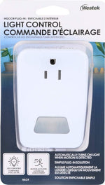 AmerTac_MLC4BC_Westek_Indoor_Plug-in_Motion_Activated_Light_Control_–_White,_120V_60Hz,_100_deg._Detection_Zone_|_Wireless_Motion_Sensor