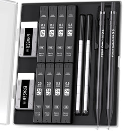 Four_Candies_Metal_Mechanical_Pencils_0.5mm,_2PCS_Mechanical_Pencils_0.5_with_Dual_Spring,_8_Tubes_HB_Lead_Refills,_2PCS_4B_Erasers_and_18PCS_Eraser_Refills,_Mechanical_Pencil_Set_for_Writing_Drawing