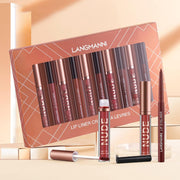 LANGMANNI_6_Matte_Lipstick_with_6_Lipliners_Durable_Makeup_Set,Long-Lasting_Non-Stick_Cup_Not_Fade_Waterproof_Pigmented_Velvet_Lipgloss_Kit_Beauty_Cosmetics_Makeup_Gift_for_Girls_(#A)_Flawless