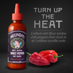 Melinda’s_Ghost_Pepper_Hot_Sauce_-_Gourmet_Extra_Spicy_Hot_Sauce_-_Made_with_Fresh_Ingredients,_Ghost_Peppers_(Bhut_Jolokia),_Habanero_Pepper,_Carrot,_Garlic,_Lime_Juice_-_10oz_Squeeze,_1_Pack
