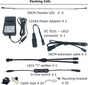 Litever_Under_Cabinet_Light,_6_PCS_20_Inches_Flexible_LED_Strips_with_Power_Adapter,_24W,1800_Lumen,_Daylight/Warm_White._Suitable_for_Kitchen_Cabinets,_Counters,_Under_Shelf,_Closets_(6-Strip)