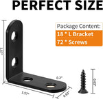 18PCS_L_Bracket_Corner_Bracket,_FATLODA_Stainless_Steel_L_Brackets_for_Shelves,_Black_Small_Right_Angle_Bracket,_Metal_Corner_Brace_for_Wood_Furniture_Cabinet_Chair_with_72PCS_Screws_(1.57x1.57_in)