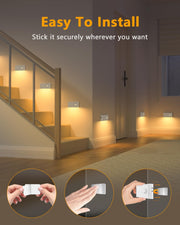 WILLED_Stair_Lights_Indoor,Warm_White_Rechargeable_Night_Light,Wireless_Motion_Sensor_Night_Light,Battery_Stick_On_Lights_for_Stairway,Hallway,Kitchen,Closet,Cabinet,Bedroom,Kids'_Room(4-Pack)