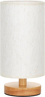 Fenmzee_Small_Table_Lamp_for_Bedroom_-_Inline_Control,_Bedside_Lamp_with_3000K_A15_LED_Blub,_Easy_Assembly_(Cream_Shade_-_Wood_Base,_9