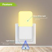 MAZ-TEK_Plug_in_Night_Light,_Warm_White_LED_Nightlights_with_Smart_Dusk_to_Dawn_Sensor_for_Kids,_Nursery,_Ideal_for_Bedroom,_Bathroom,Hallway,_Stairs,_Kitchen,_6_Pack
