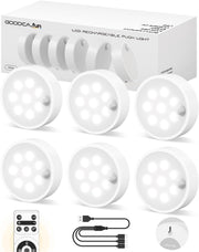 Motion_Sensor_Puck_Lights_with_Remote,USB_Rechargeable_LED_Under_Cabinet_Lighting_Wireless-_1200mAh_Battery,Dimmable_Stick-on_Light_for_Kitchen,Closet,Wardrobe_(6_Pack,_Cool_White)
