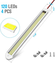 12v_LED_Interior_Light_Bar，CT_CAPETRONIX_120LEDs_1500LM_8W_DC_12_Volt_led_Strip_Lights_with_ON/Off_Switch，for_Enclosed_Cargo_Trailer,_Car_RV_Van_Truck_Lorry_Camper_Boat_Caravan_Motorhome_(4Pack)