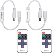 2_Pack_LED_Light_Strip_Remote_Control_Mini_RF_Wireless_LED_Controller_Single_Color_3528_5050_LED_Strip_Lights_Dimmer_Switch_Control_Brightness_Flashing_Mode_DC_12V_24V_LED_Bar_Ribbon_Shelf_Lights