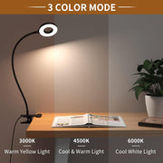 iZELL_Desk_Lamp,_[3_Color_Modes_&_10_Brightness]_LED_Reading_Light_with_Clamp,_Silicone_Flexible_Arm_Book_Light_for_Kids_Reading_Book_in_Bed_at_Night_Clip_on_Table,_Headboard,_Dorm_-_15.8‘’_Black