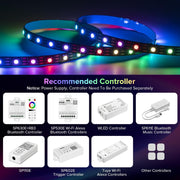SEZO_WS2812B_ECO_LED_Strip_Light_3.3FT/16.4FT_-_60LEDs/100LEDs/144LEDs/150LEDs/300LEDs_300Pixels_Individually_Addressable_Programmable_5050SMD_Digital_RGB_Alloy_Wires_Flexible_Dream_Color_IP30_Non-Waterproof_PCB_Black_DC5V