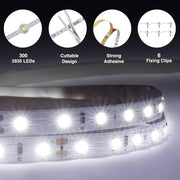 Onforu_LED_Light_Strip,16.4ft/32.8FT_Dimmable_LED_Tape_Light,_6000K_Daylight_White/Warm_White_Strip_Lighting,_300_LEDs_Flexible_Vanity_Mirror_Light,_5M_12V_Ribbon_Rope_Light_for_Bedroom,_Under_Cabinet,Kitchen,Christams