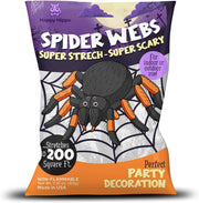 Happy_Hippo_Halloween_Spider_Web_Decoration,_200_Sqare_Feet_&_Plastic_Spiders,_Halloween_Party_Supplies,_Spider_Webs_(Small,_200_Sq_Feet)_(8_Fake_Spiders_Included)