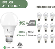A19_LED_Light_Bulbs,60_W/100W_Equivalent_Soft_White/Daylight_2700k/5000K_with_E26_Base,800_Lumens_Non-Dimmable_LED_Bulbs,15000_Hours,_Ideal_for_Bedroom_Living_Room