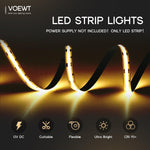 COB_LED_Strip_Lights_Daylight_White/Warm_White/Neutral_White_16.4ft/32.8ft_High_CRI_95Ra+_Super_Bright,Flexible_Tape_Lights_for_Bedroom,Mirror,Kitchen_Cabinet,_Living_Room(Power_Supply_Not_Included)