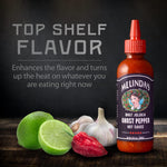 Melinda’s_Ghost_Pepper_Hot_Sauce_-_Gourmet_Extra_Spicy_Hot_Sauce_-_Made_with_Fresh_Ingredients,_Ghost_Peppers_(Bhut_Jolokia),_Habanero_Pepper,_Carrot,_Garlic,_Lime_Juice_-_10oz_Squeeze,_1_Pack