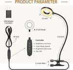 iZELL_Desk_Lamp,_[3_Color_Modes_&_10_Brightness]_LED_Reading_Light_with_Clamp,_Silicone_Flexible_Arm_Book_Light_for_Kids_Reading_Book_in_Bed_at_Night_Clip_on_Table,_Headboard,_Dorm_-_15.8‘’_Black