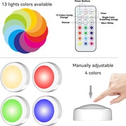 Puck_Lights_with_Remote_Control,_Battery_Operated_LED_Push_Light_Wireless,_13_Color_RGB_-_for_Closet,_Bedroom_Wall,_Under_Cabinet,_Battery_Powered_Puck_Lights._Convenient_3M_Stick_On,_6_Pack