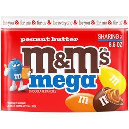 M&M'S_Mega_Peanut_Butter_Chocolate_Candy,_Sharing_Size,_8.6_Oz_Resealable_Bag
