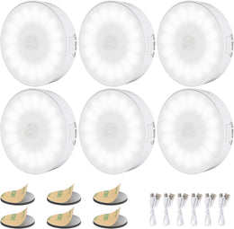 3/6_Pack_Motion_Sensor_Light_Indoor_[Upgraded_14_LEDs],_USB_Rechargeable_Night_Light,_Long_Last_Battery_&_3_Light_Modes,_Wireless_Magnetic_Nightlight_for_Closet,_Stairs,_Hallway_-_Cold_White/Warm_White