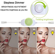 13ft/4M_Led_Vanity_Mirror_Lights_Kit_Bendable_NO_Need_to_Cut_Vanity_Make-up_Mirror_Cloakroom_Adjustable_Flexible_Strip_Light_Table_Set_with_Dimmer_and_Power_Supply_Mirror_Not_Included