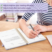 WEMATE_Simplified_Meeting_Notebook_for_Work_with_Action_Items_200_Pages,_Office_Supplies_for_Project_Planner,_PU_Leather_Hardcover_Meeting_Notes_Notebook_for_Work,_B5_(10