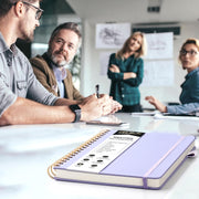 WEMATE_Simplified_Meeting_Notebook_for_Work_with_Action_Items_200_Pages,_Office_Supplies_for_Project_Planner,_PU_Leather_Hardcover_Meeting_Notes_Notebook_for_Work,_B5_(10